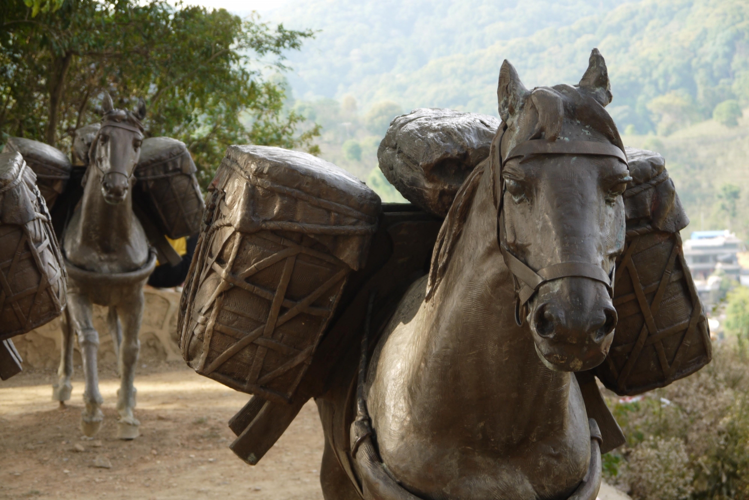 Bronze horse on Tea Horse Road, Yiwu